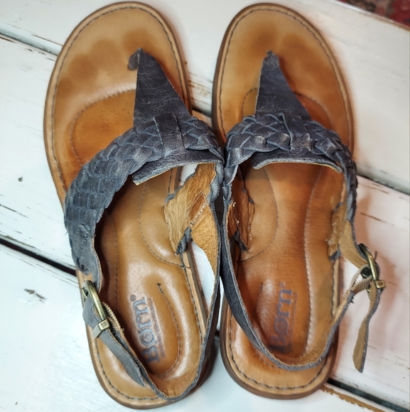 Born Leather Braided Thong Strappy Sandal - Picture 3 of 7